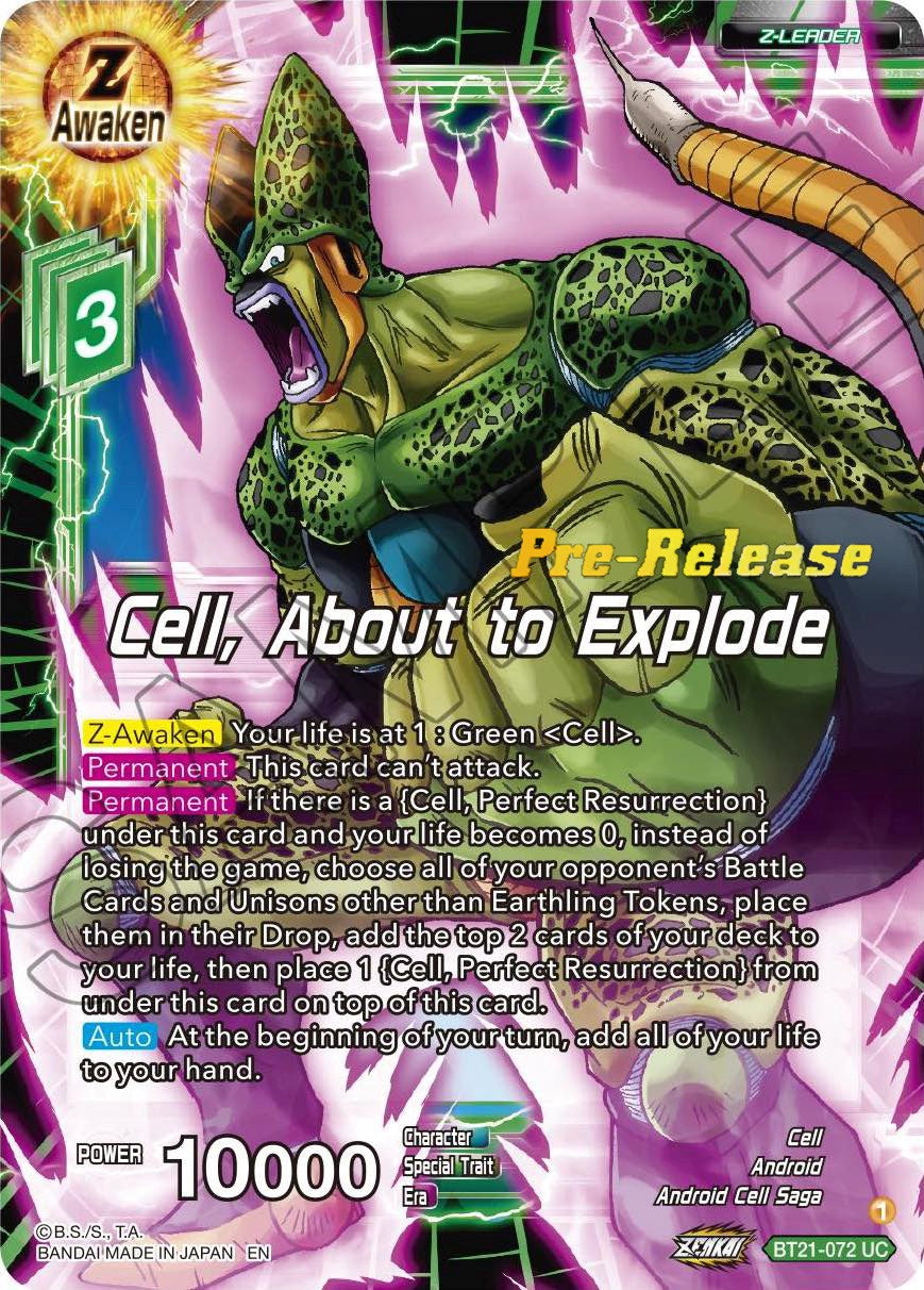 Cell, About to Explode (BT21-072) [Wild Resurgence Pre-Release Cards] | Mindsight Gaming