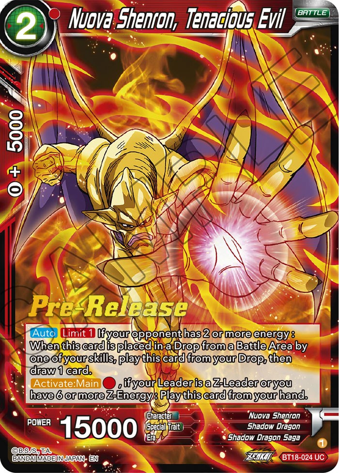 Nuova Shenron, Tenacious Evil (BT18-024) [Dawn of the Z-Legends Prerelease Promos] | Mindsight Gaming