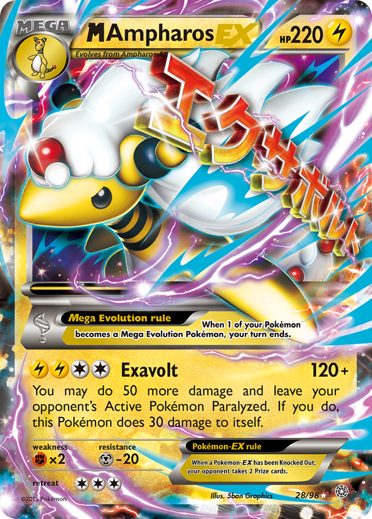 M Ampharos EX (28/98) [XY: Ancient Origins] | Mindsight Gaming