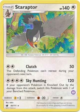 Staraptor (83/111) (Deck Exclusive #22) [Sun & Moon: Trainer Kit - Alolan Sandslash] | Mindsight Gaming