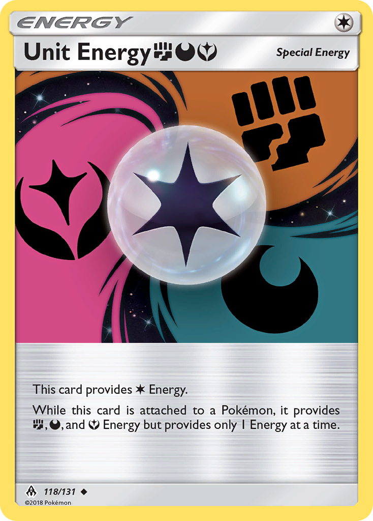 Unit Energy (118/131) (Fighting, Darkness, Fairy) [Sun & Moon: Forbidden Light] | Mindsight Gaming