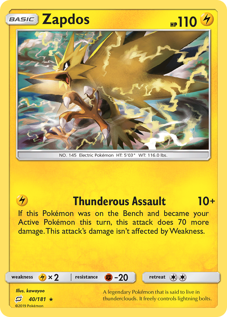 Zapdos (40/181) [Sun & Moon: Team Up] | Mindsight Gaming