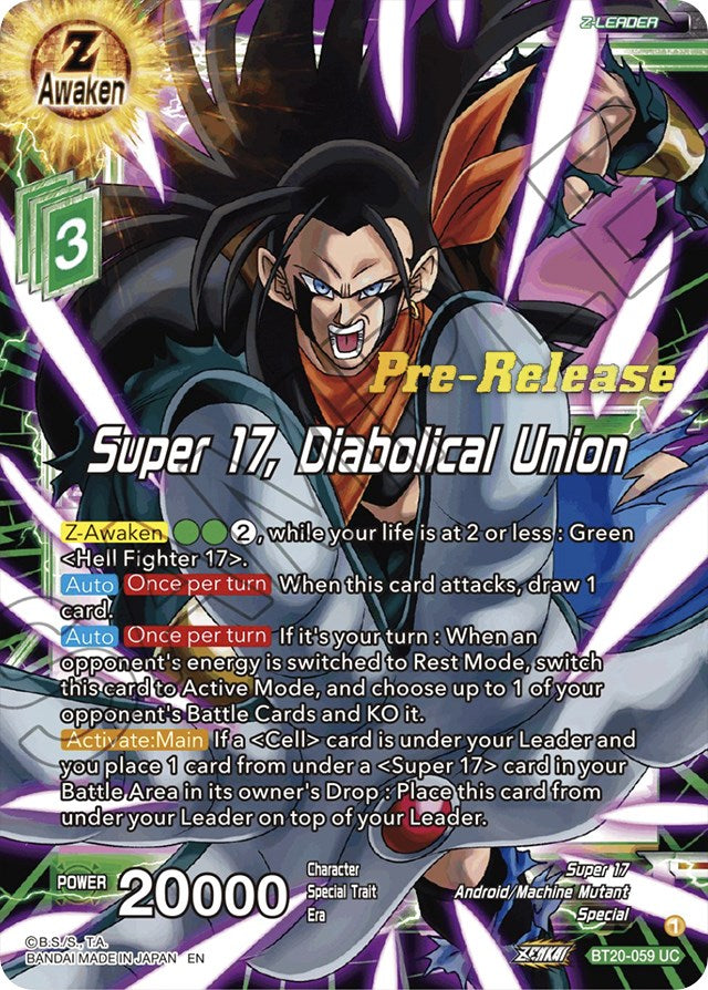 Super 17, Diabolical Union (BT20-059) [Power Absorbed Prerelease Promos] | Mindsight Gaming