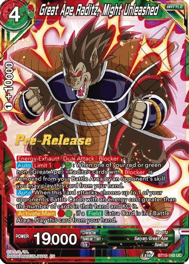 Great Ape Raditz, Might Unleashed (BT15-145) [Saiyan Showdown Prerelease Promos] | Mindsight Gaming