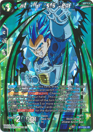 At All Costs Vegeta (Shatterfoil) (BT4-030) [Dragon Brawl] | Mindsight Gaming