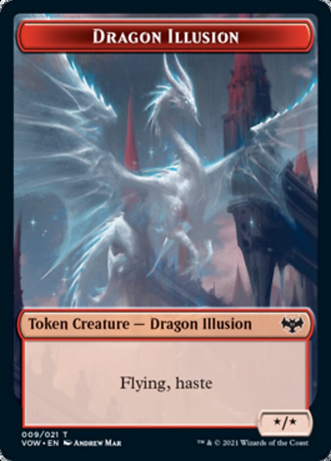 Blood // Dragon Illusion Double-sided Token [Innistrad: Crimson Vow Tokens] | Mindsight Gaming