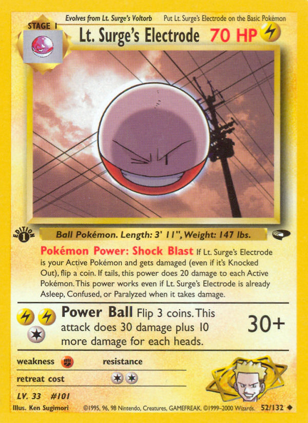 Lt. Surge's Electrode (52/132) [Gym Challenge 1st Edition] | Mindsight Gaming