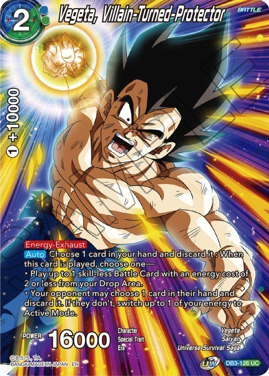 Vegeta, Villain-Turned-Protector (DB3-126) [Theme Selection: History of Vegeta] | Mindsight Gaming