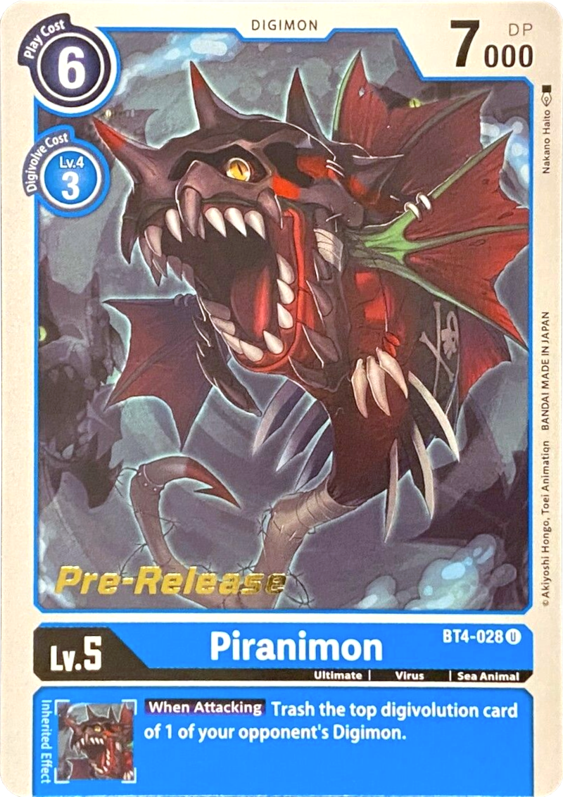 Piranimon [BT4-028] [Great Legend Pre-Release Promos] | Mindsight Gaming