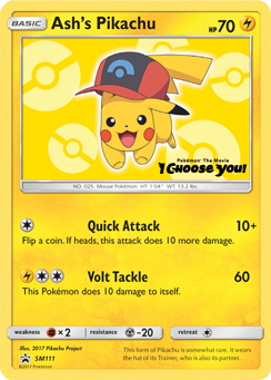 Ash's Pikachu (SM111) [Sun & Moon: Black Star Promos] | Mindsight Gaming