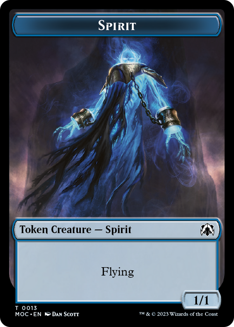 Spirit (9) // Spirit (13) Double-Sided Token [March of the Machine Commander Tokens] | Mindsight Gaming