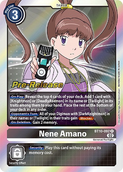 Nene Amano [BT10-092] [Xros Encounter Pre-Release Cards] | Mindsight Gaming