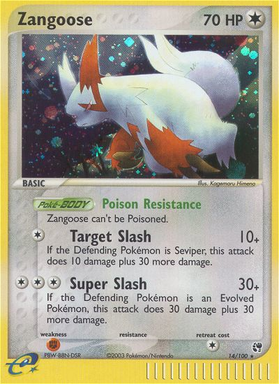 Zangoose (14/100) [EX: Sandstorm] | Mindsight Gaming