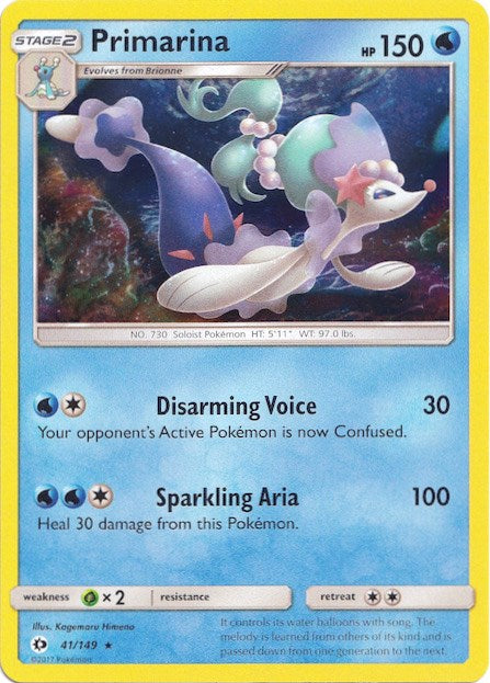 Primarina (41/149) (Water Web Holo) [Sun & Moon: Base Set] | Mindsight Gaming