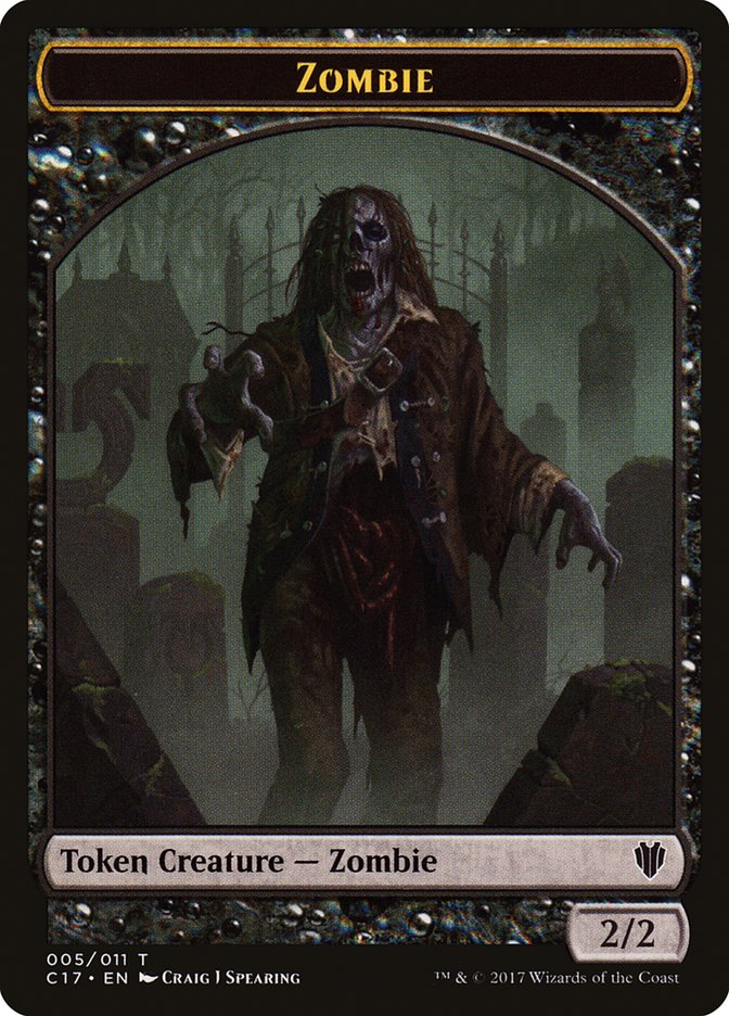 Vampire // Zombie Double-sided Token [Commander 2017 Tokens] | Mindsight Gaming