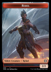 Rebel // Phyrexian Germ Double-Sided Token [Phyrexia: All Will Be One Commander Tokens] | Mindsight Gaming