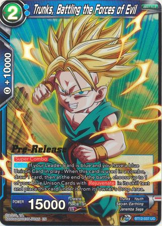 Trunks, Battling the Forces of Evil (BT12-037) [Vicious Rejuvenation Prerelease Promos] | Mindsight Gaming