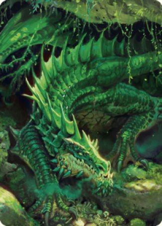 Lurking Green Dragon Art Card [Commander Legends: Battle for Baldur's Gate Art Series] | Mindsight Gaming