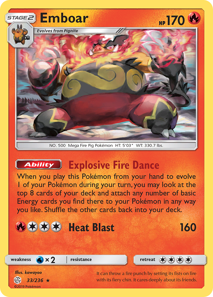 Emboar (33/236) [Sun & Moon: Cosmic Eclipse] | Mindsight Gaming