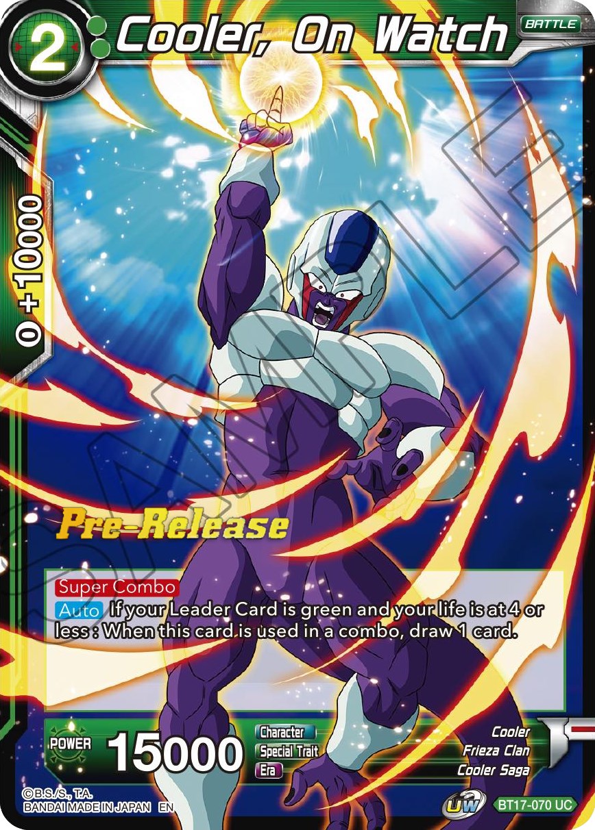 Cooler, On Watch (BT17-070) [Ultimate Squad Prerelease Promos] | Mindsight Gaming