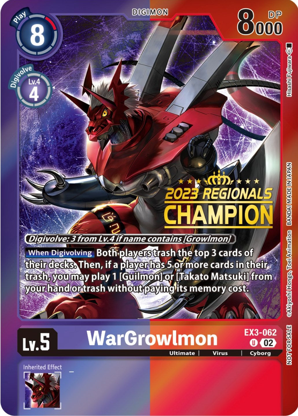 WarGrowlmon [EX3-062] (2023 Regionals Champion) [Draconic Roar Promos] | Mindsight Gaming
