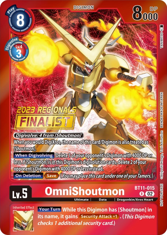 OmniShoutmon [BT11-015] (2023 Regionals Finalist) [Dimensional Phase Promos] | Mindsight Gaming