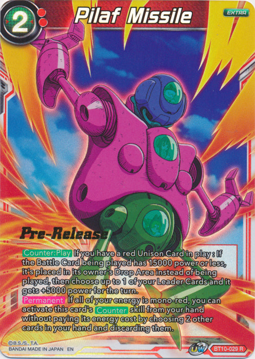 Pilaf Missile (BT10-029) [Rise of the Unison Warrior Prerelease Promos] | Mindsight Gaming