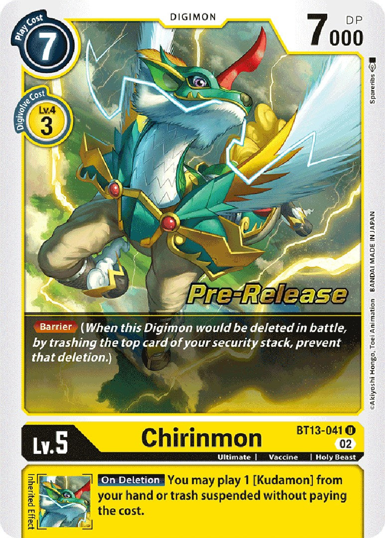 Chirinmon [BT13-041] [Versus Royal Knight Booster Pre-Release Cards] | Mindsight Gaming