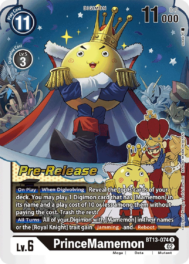 PrinceMamemon [BT13-074] [Versus Royal Knight Booster Pre-Release Cards] | Mindsight Gaming