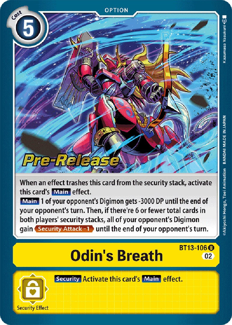 Odin's Breath [BT13-106] [Versus Royal Knight Booster Pre-Release Cards] | Mindsight Gaming