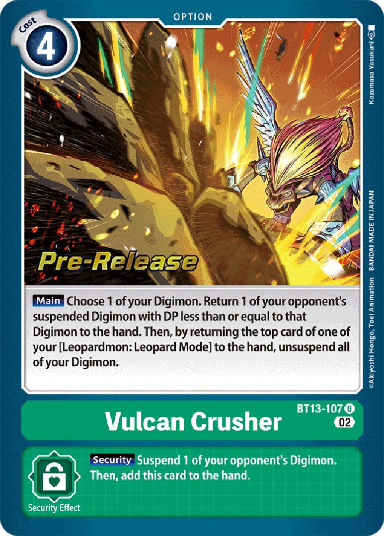 Vulcan Crusher [BT13-107] [Versus Royal Knight Booster Pre-Release Cards] | Mindsight Gaming