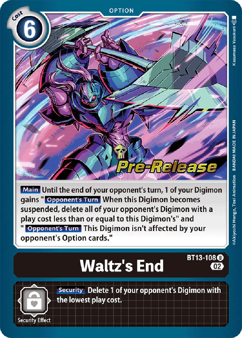 Waltz's End [BT13-108] [Versus Royal Knight Booster Pre-Release Cards] | Mindsight Gaming