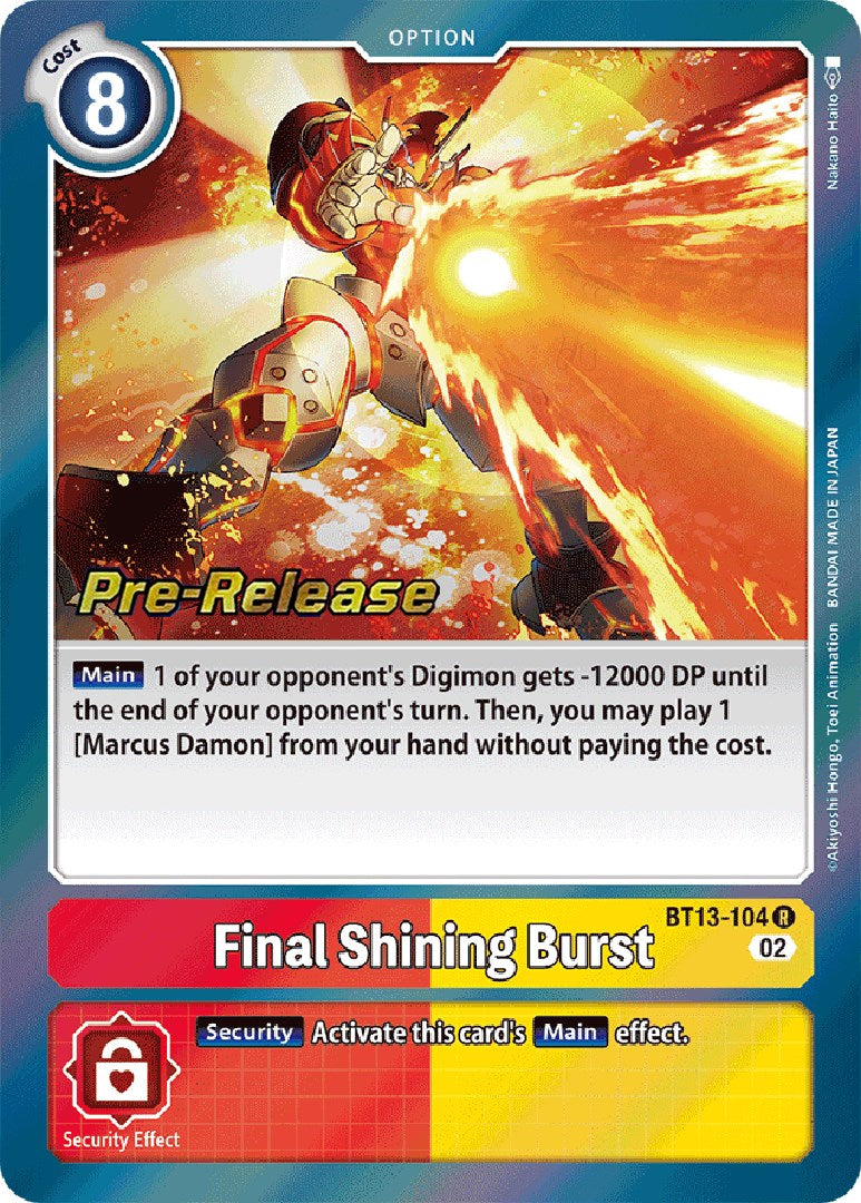 Final Shining Burst [BT13-104] [Versus Royal Knight Booster Pre-Release Cards] | Mindsight Gaming