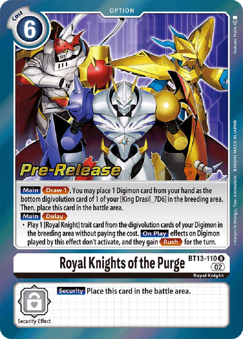 Royal Knights of the Purge [BT13-110] [Versus Royal Knight Booster Pre-Release Cards] | Mindsight Gaming