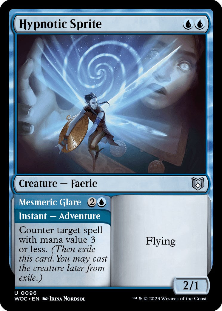 Hypnotic Sprite // Mesmeric Glare [Wilds of Eldraine Commander] | Mindsight Gaming