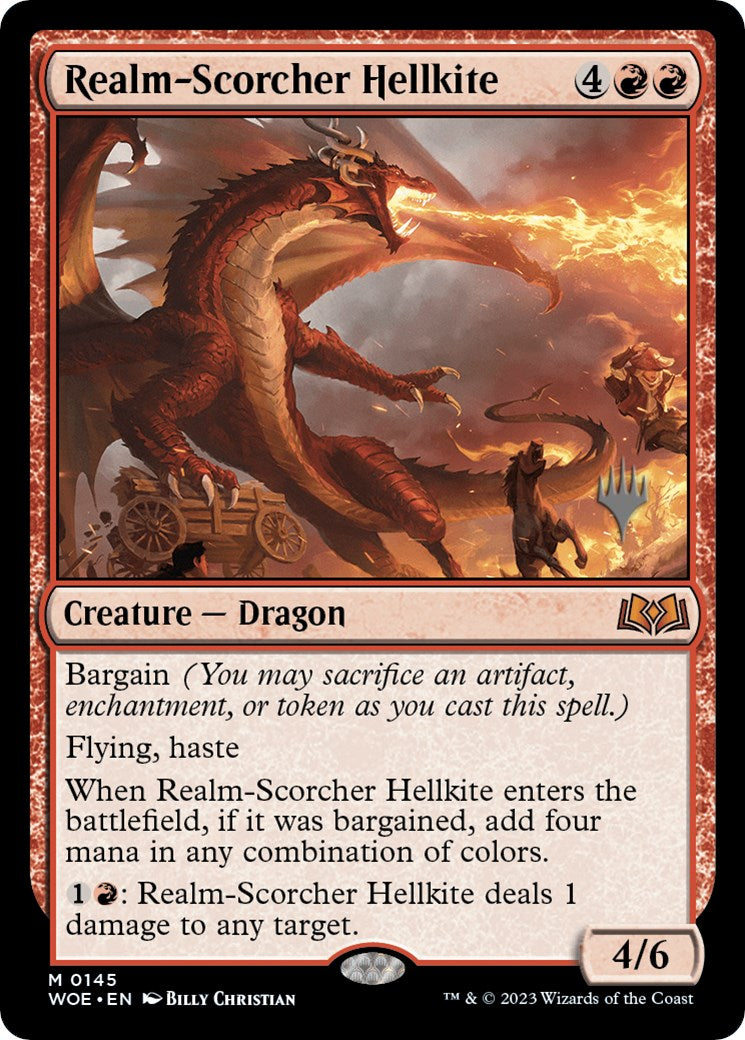 Realm-Scorcher Hellkite (Promo Pack) [Wilds of Eldraine Promos] | Mindsight Gaming