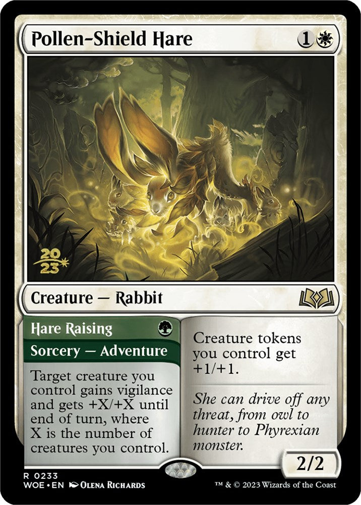 Pollen-Shield Hare // Hare Raising [Wilds of Eldraine Prerelease Promos] | Mindsight Gaming