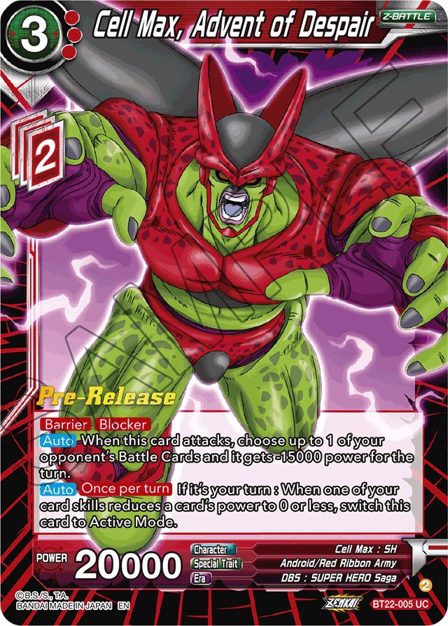 Cell Max, Advent of Despair (BT22-005) [Critical Blow Prerelease Promos] | Mindsight Gaming