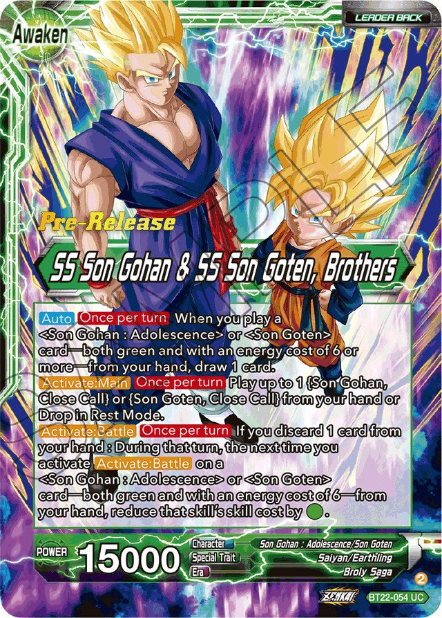 Son Goten // SS Son Gohan & SS Son Goten, Brothers (BT22-054) [Critical Blow Prerelease Promos] | Mindsight Gaming