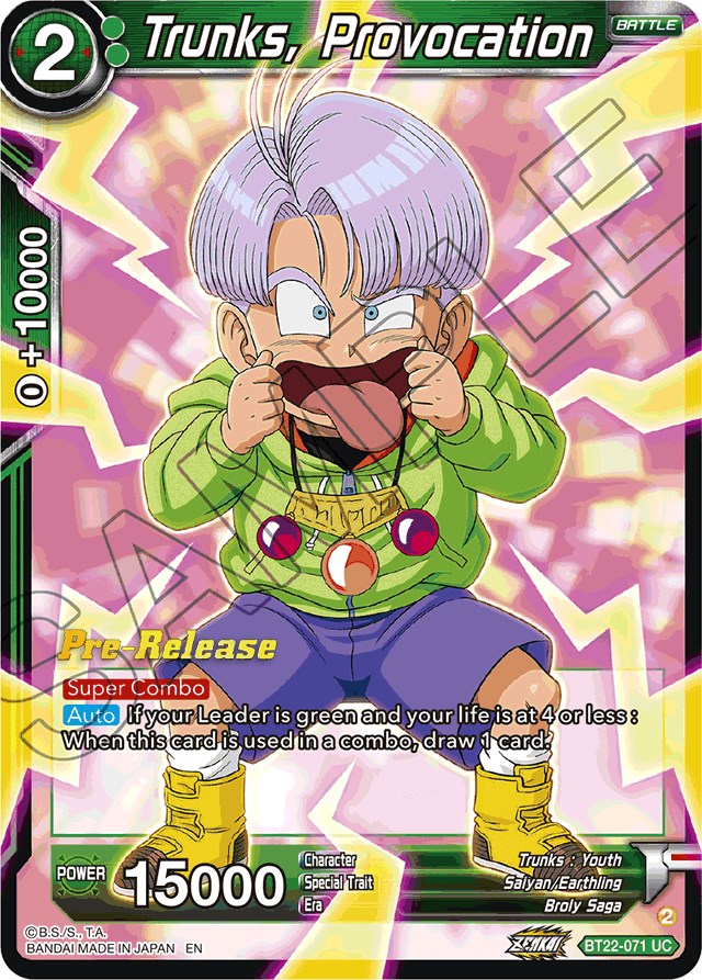 Trunks, Provocation (BT22-071) [Critical Blow Prerelease Promos] | Mindsight Gaming