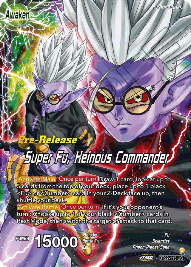 Fu // Super Fu, Heinous Commander (BT22-115) [Critical Blow Prerelease Promos] | Mindsight Gaming