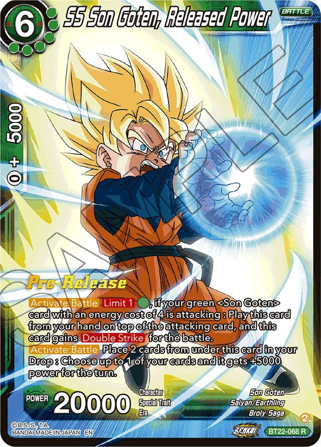 SS Son Goten, Released Power (BT22-068) [Critical Blow Prerelease Promos] | Mindsight Gaming