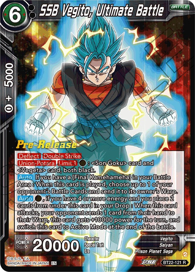 SSB Vegito, Ultimate Battle (BT22-121) [Critical Blow Prerelease Promos] | Mindsight Gaming