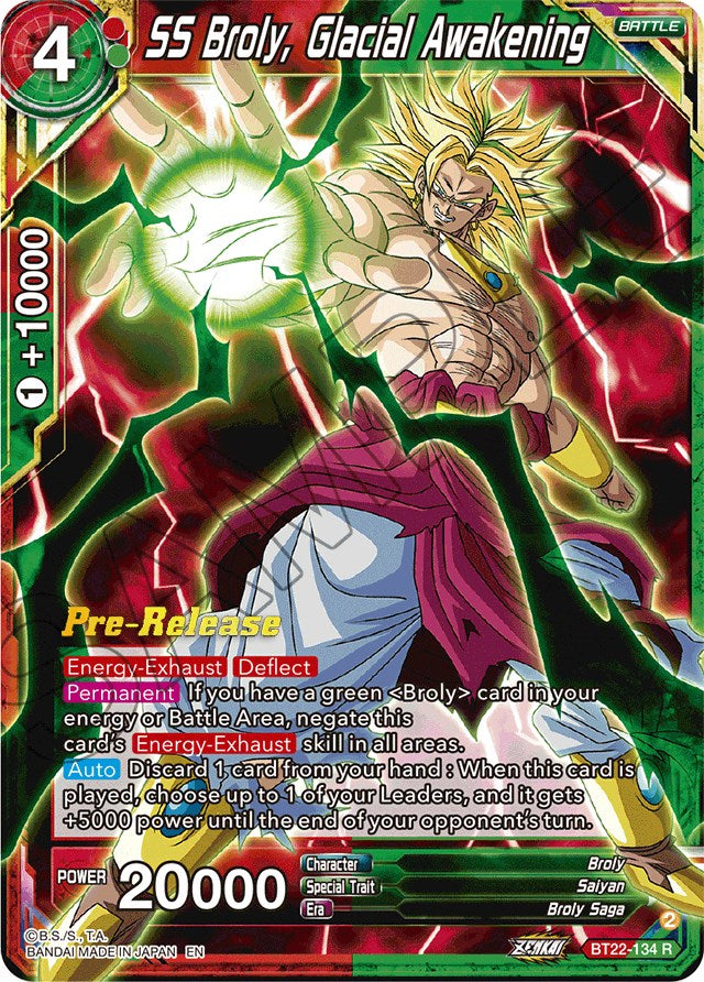 SS Broly, Glacial Awakening (BT22-134) [Critical Blow Prerelease Promos] | Mindsight Gaming