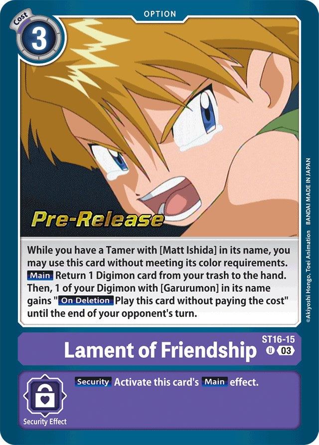 Lament of Friendship [ST16-15] [Starter Deck: Wolf of Friendship Pre-Release Cards] | Mindsight Gaming