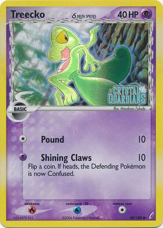 Treecko (68/100) (Delta Species) (Stamped) [EX: Crystal Guardians] | Mindsight Gaming