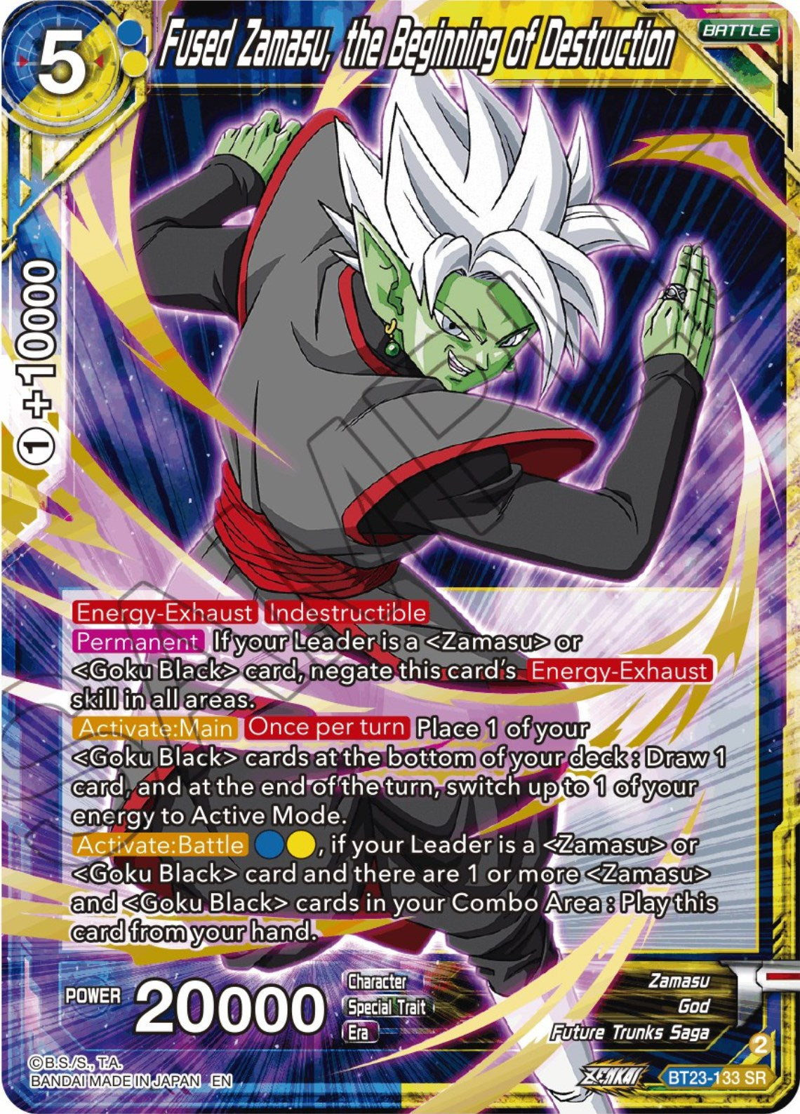 Fused Zamasu, the Beginning of Destruction (BT23-133) [Perfect Combination] | Mindsight Gaming