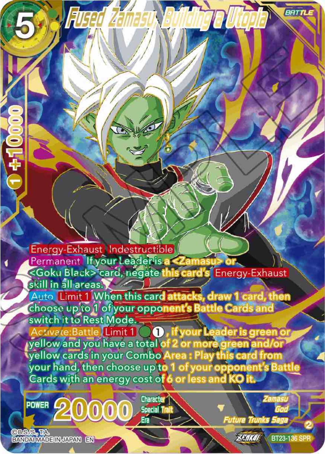 Fused Zamasu, Building a Utopia (SPR) (BT23-136) [Perfect Combination] | Mindsight Gaming