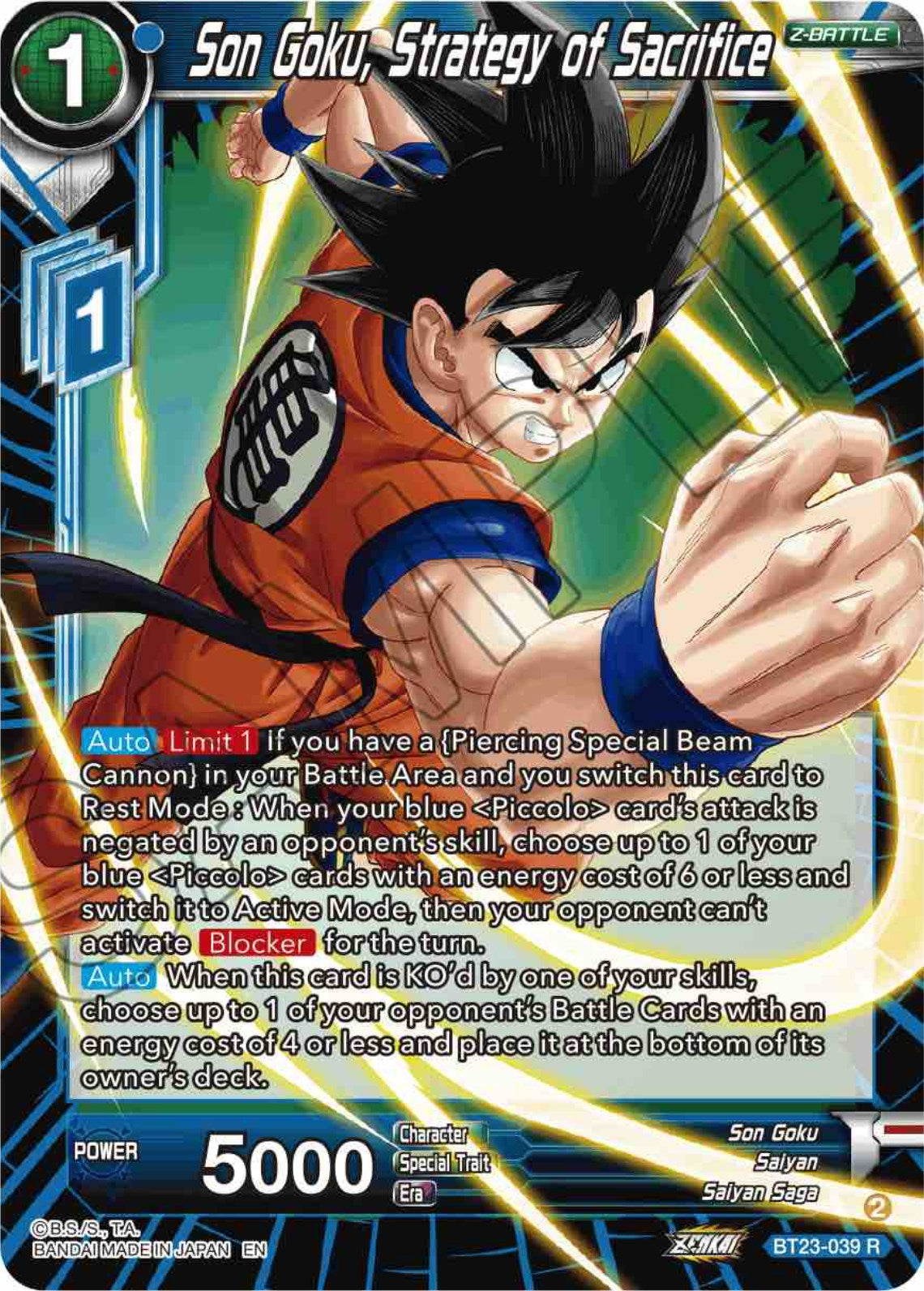 Son Goku, Strategy of Sacrifice (BT23-039) [Perfect Combination] | Mindsight Gaming