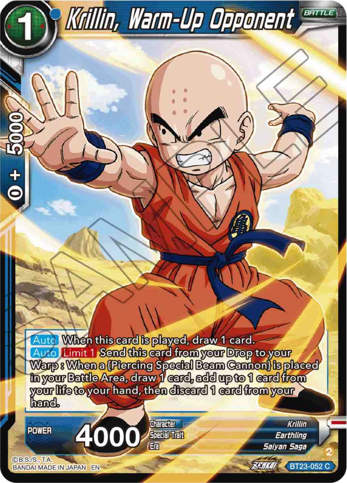 Krillin, Warm-Up Opponent (BT23-052) [Perfect Combination] | Mindsight Gaming